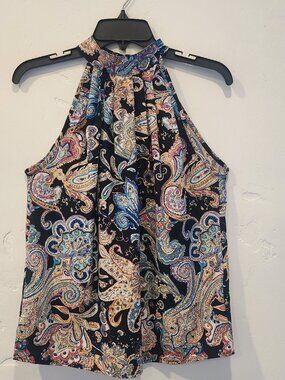 Shein paisley print halter top, size S
